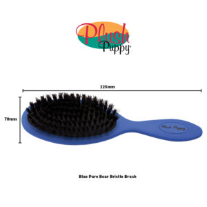 a blue brush with black bristles