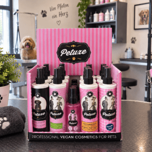 Petuxe® Thekendisplay – Kämmsprays & Conditioner für Hunde